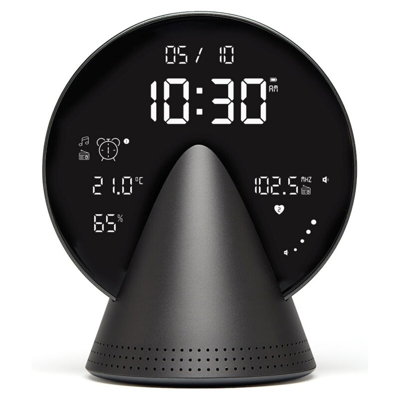 Lexon Conic Clock Platinum Grey LR156PG3 Platynowy Szary