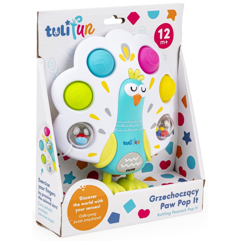 Zabawka edukacyjna TULIFUN Grzechoczący Paw Pop It TF 30131