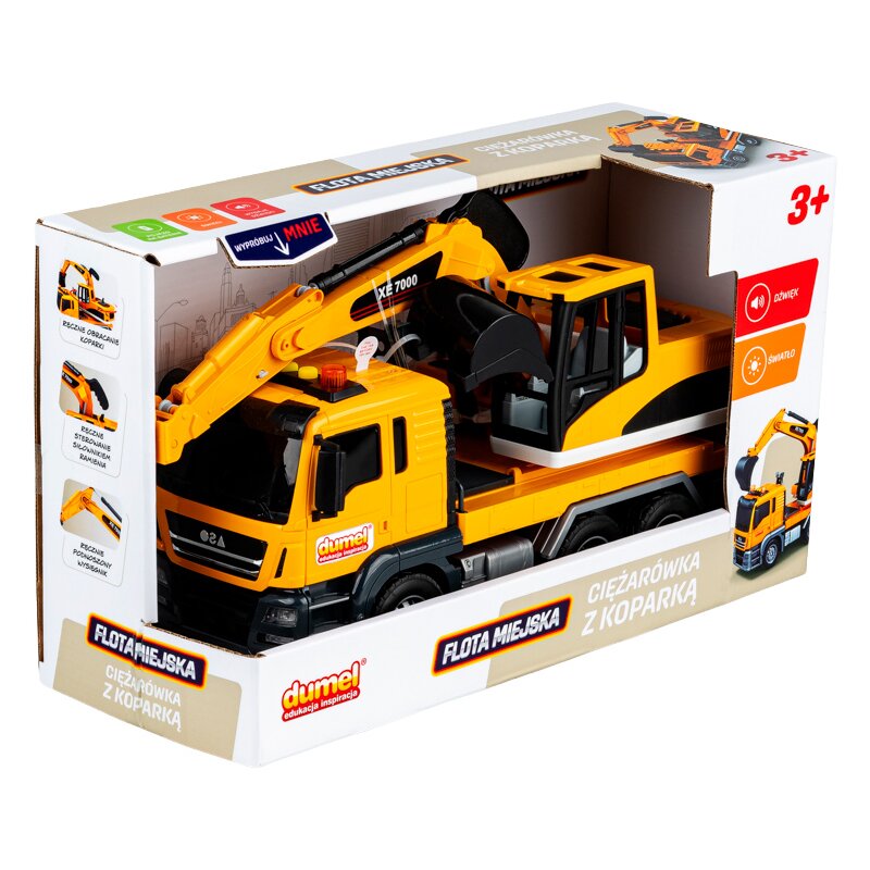 Samochód DUMEL Flota miejska Ciężarówka z Koparką HT 30905