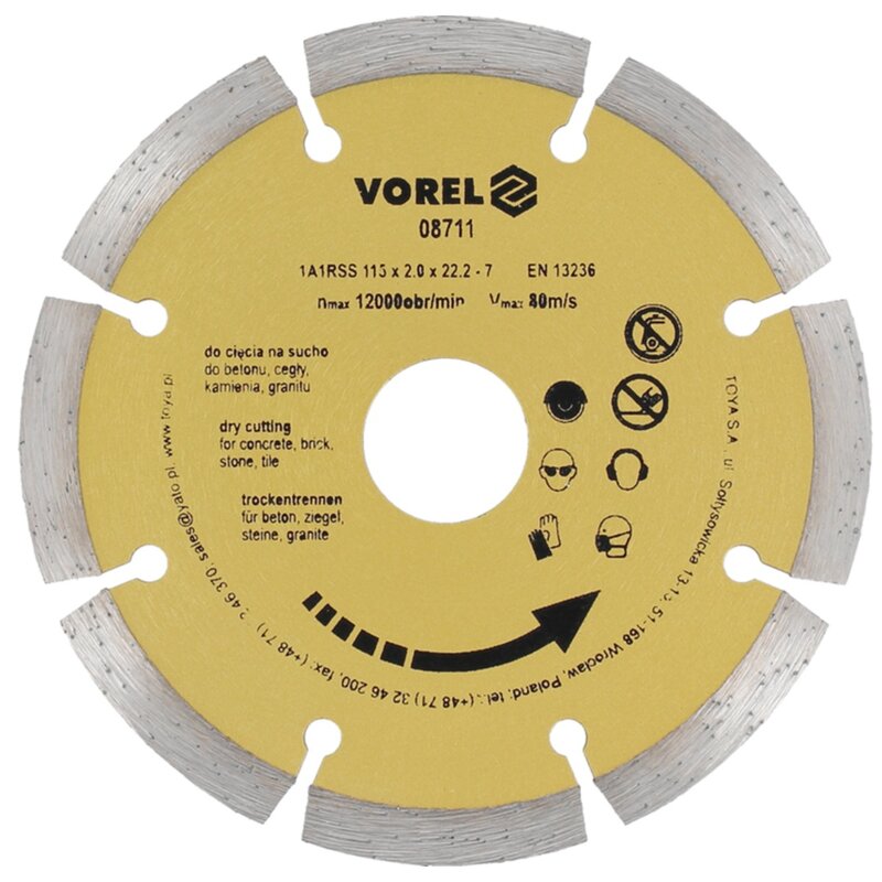 Tarcza diamentowa VOREL 08711 115 mm