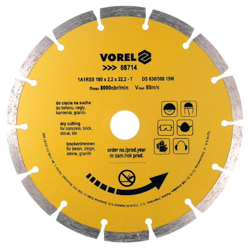 Tarcza diamentowa VOREL 08714 180 mm