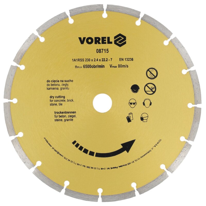 Tarcza diamentowa VOREL 08715 230 mm