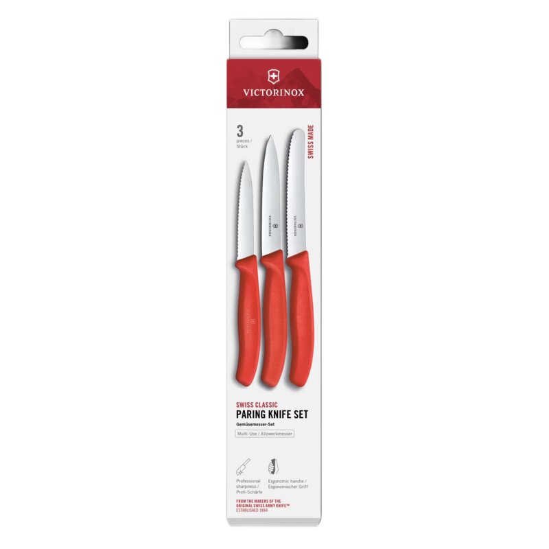 Zestaw noży VICTORINOX Swiss Classic 6.7113.34C1 Czerwony (3 elementy)