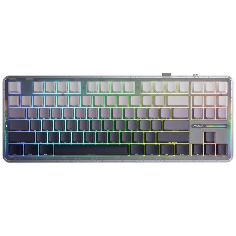 Klawiatura AULA F87 RGB Hot Swap Space Crystal Switch Czarno-szary