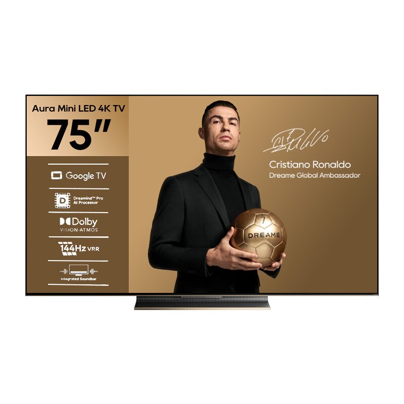 Telewizor Aura Mini LED DREAME 75S100 75" 4K 144Hz Google TV Dolby Vision Czarny