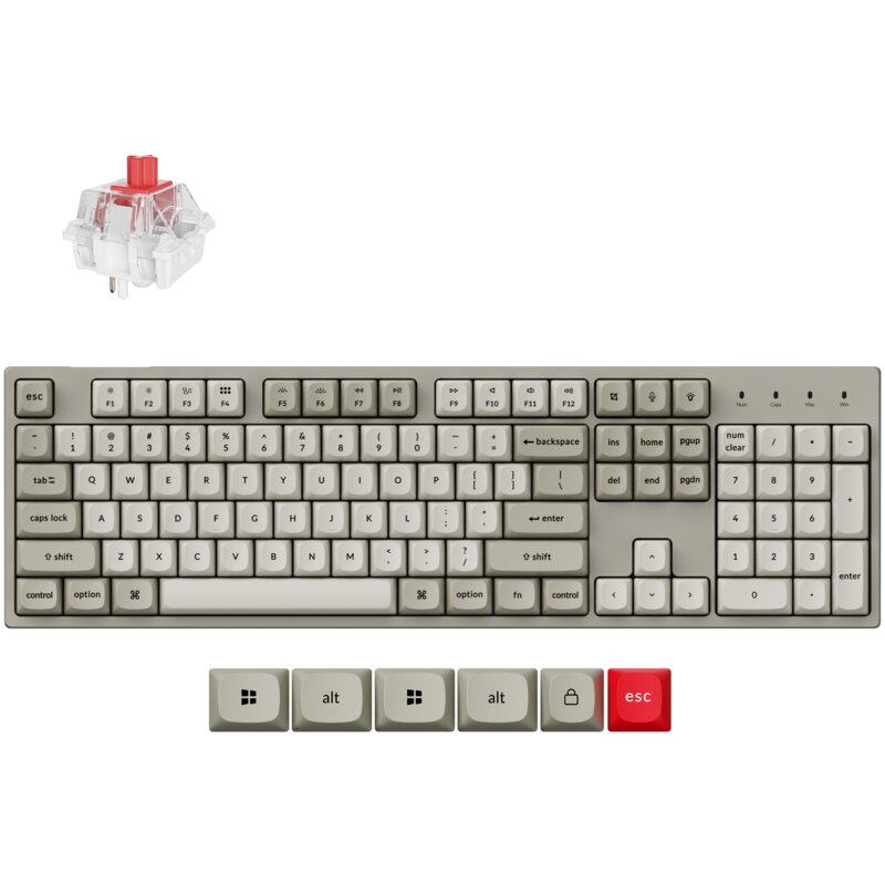 Klawiatura KEYCHRON C2 Pro 8K QMK Wired Custom Mechanical Super Red Switch