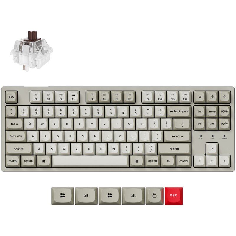 Klawiatura KEYCHRON C1 Pro 8K QMK Wired Custom Mechanical Super Brown Switch