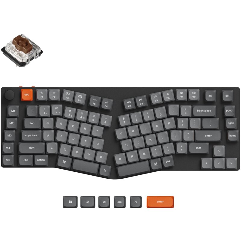 Klawiatura KEYCHRON K15 Max (Alice Layout) QMK Wireless Custom Mechanical Gateron Brown 2.0 Low Profile Switch
