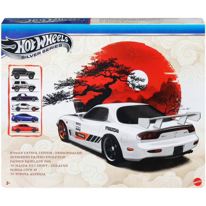 Zestaw pojazdów Hot Wheels Silver Series Streets of Japan JLB23 (6 szt.)