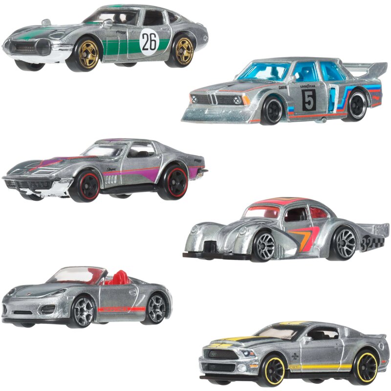 Zestaw pojazdów Hot Wheels Silver Series Zamac JLB26 (6 szt.)