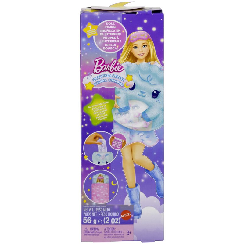 Lalka Barbie Sleepover Reveal Piżama Party z niespodzianką JMR88