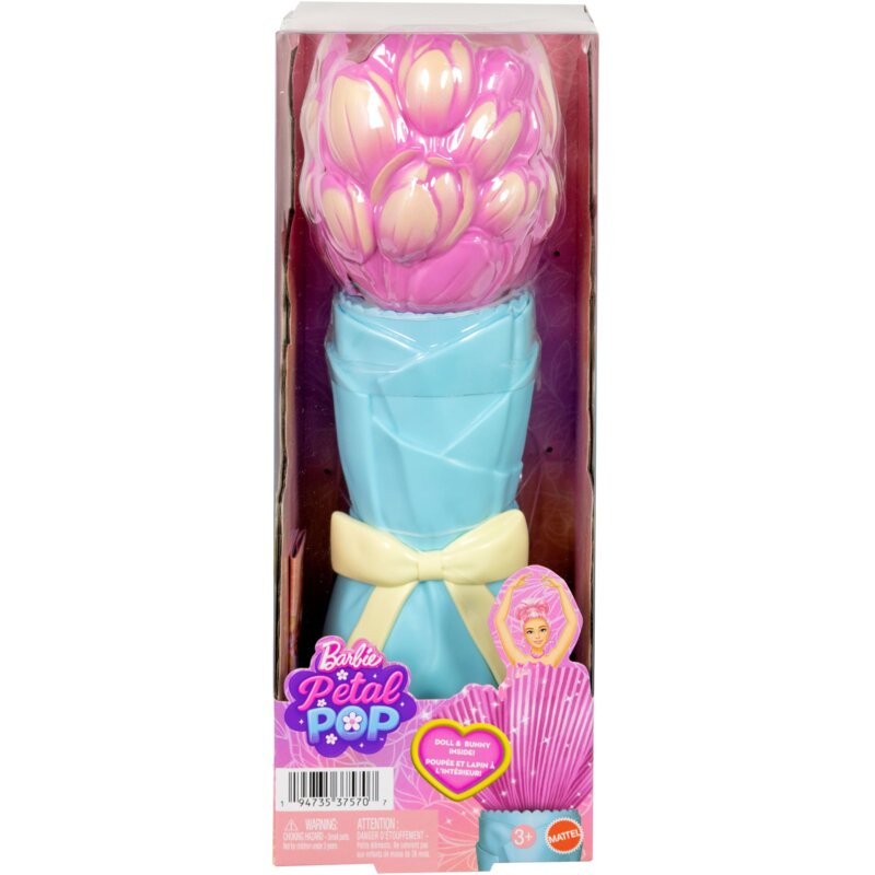 Lalka Barbie Petal Pop Kwiatowa niespodzianka Różowy tulipan JMF57