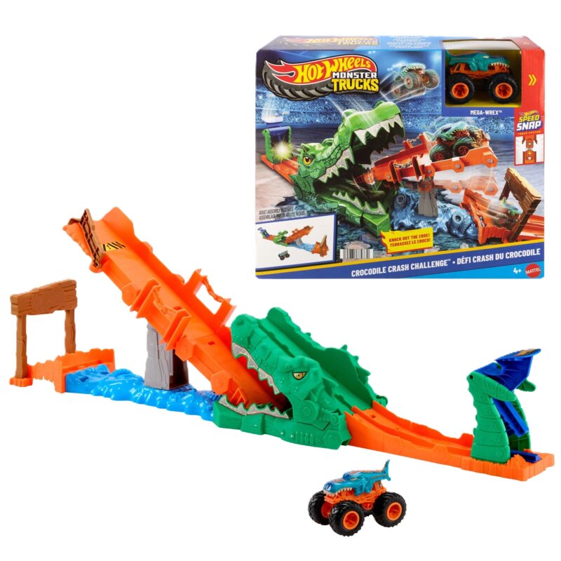 Tor Hot Wheels Monster Trucks Rajdowe wyzwanie Paszcza Krokodyla JJN45