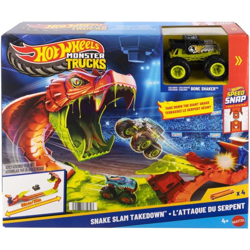 Tor Hot Wheels Monster Trucks Mega skok – Nokaut węża JJN44