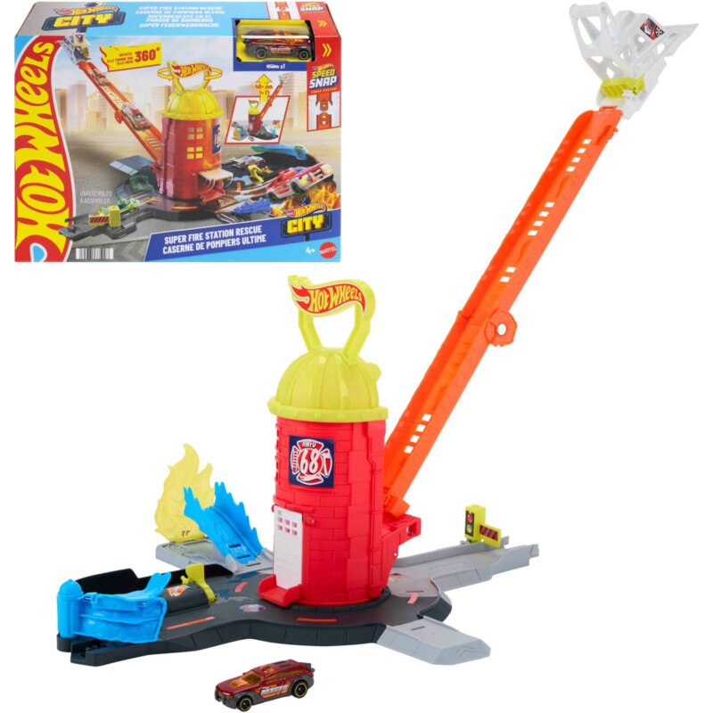 Tor Hot Wheels City Super remiza strażacka JHL95