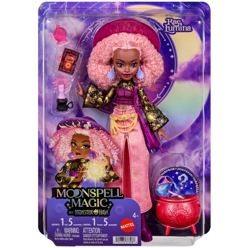 Lalka MONSTER HIGH Moonspell Magic Rae Lumina Czarownica Słońca JMB91