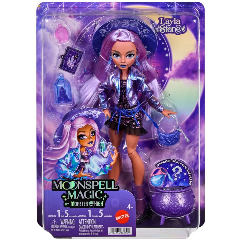 Lalka MONSTER HIGH Moonspell Magic Layla Stone Czarownica Kryształów JMB90