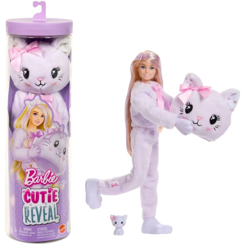 Lalka Barbie Cutie Reveal Fioletowy Kotek JJP64