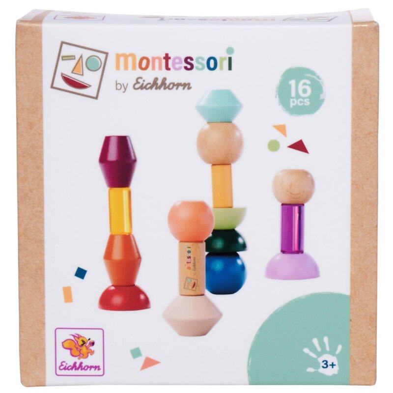 Zabawka edukacyjna EICHHORN Montessori Wieża kształtów 100006051