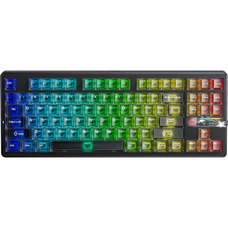Klawiatura AULA F87PRO V2 Black Mist Transparent RGB
