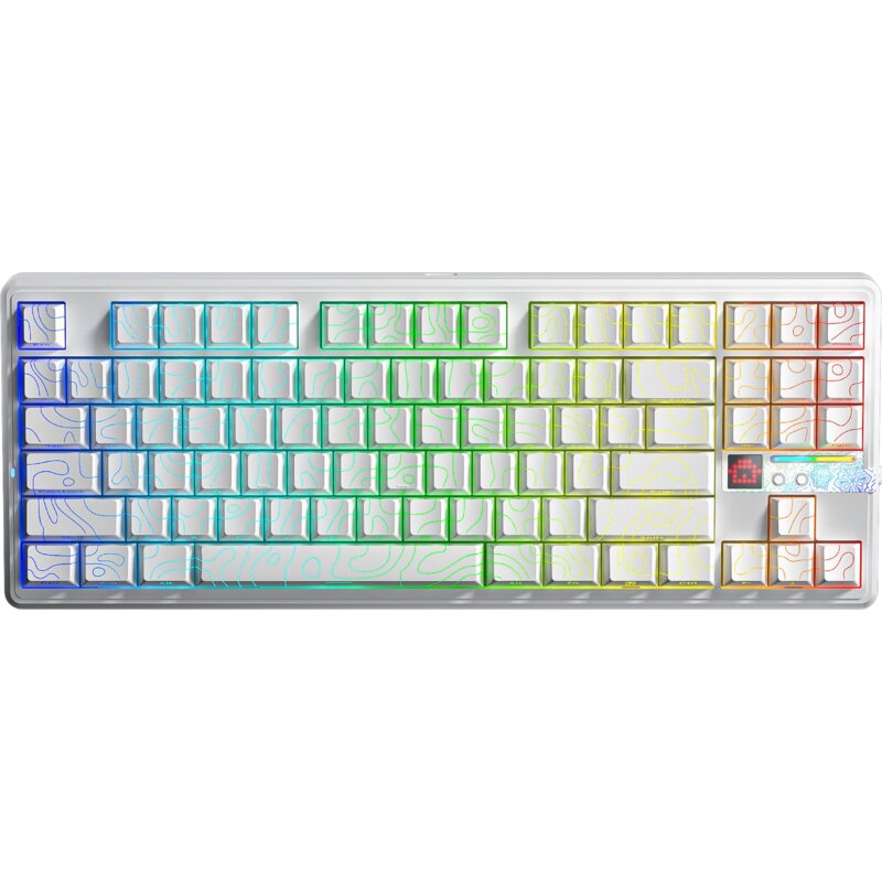 Klawiatura AULA F87PRO V2 White Contour Engravered RGB