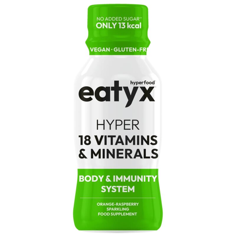 Kompleks witamin i minerałów EATYX Hyper 18 Vitamins & Minerals Pomarańczowo-malinowy (30 x 95 ml)