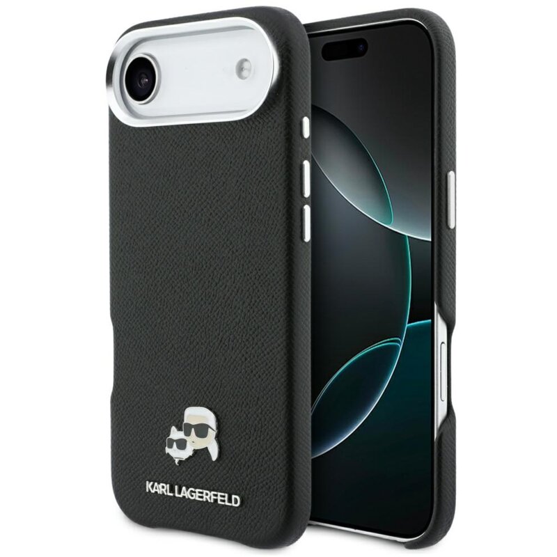 Karl Lagerfeld Karl & Choupette Head Pins Saffiano MagSafe do iPhone Air Czarny