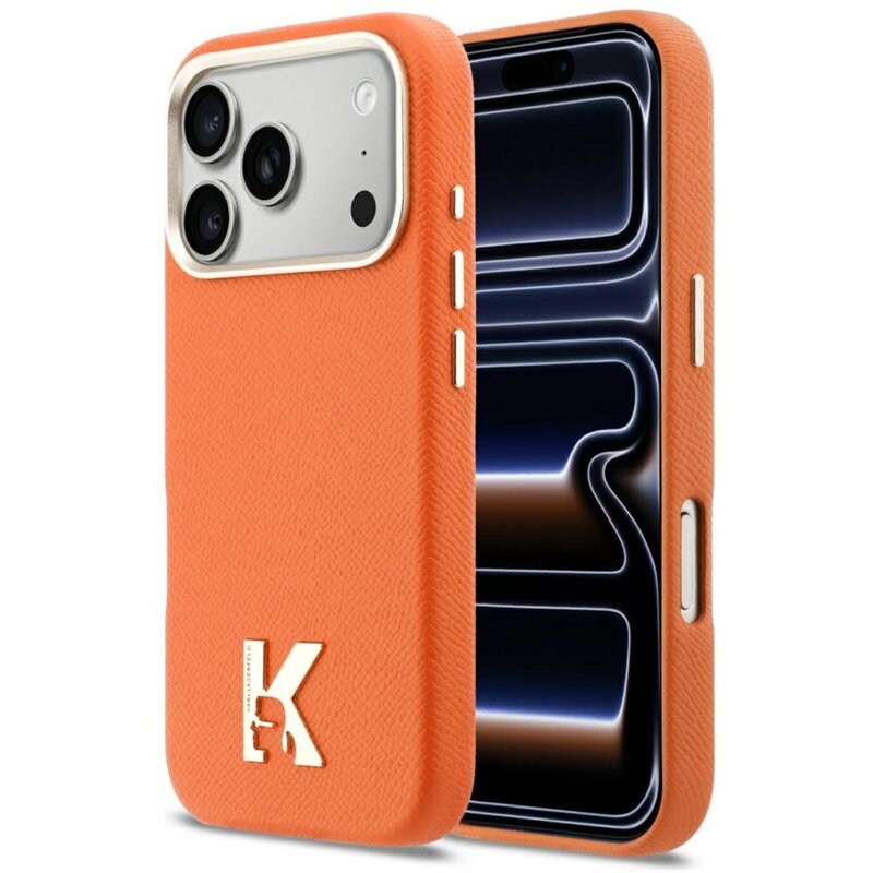 Etui KARL LAGERFELD Karl Head Logo MagSafe do Apple iPhone 17 Pro Pomarańczowy