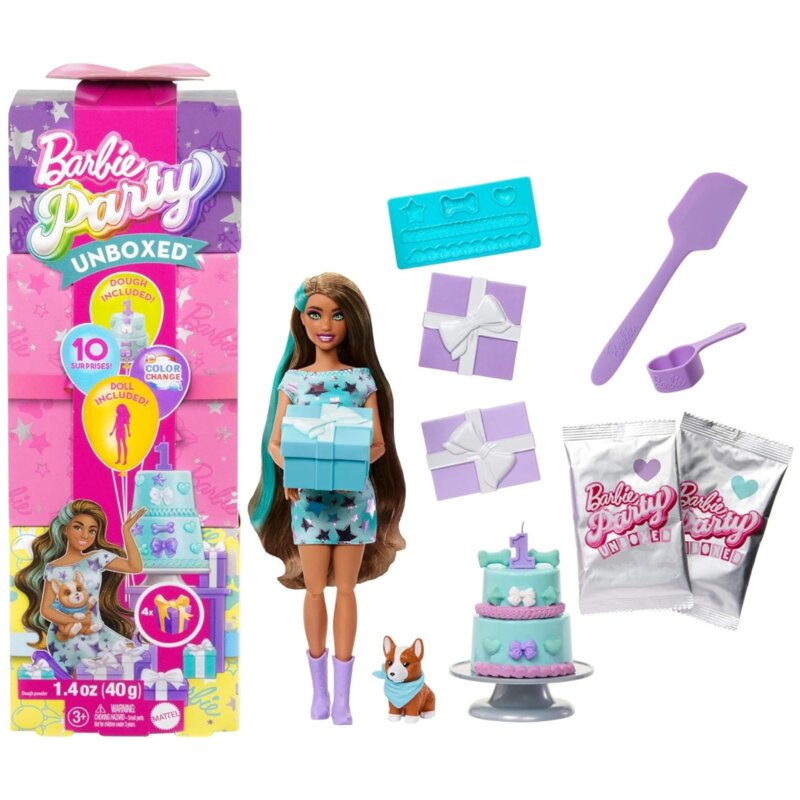 Lalka Barbie Party Unboxed Reveal JFG72