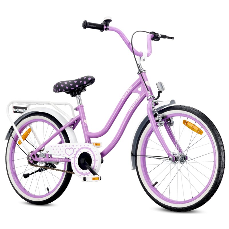 Rower młodzieżowy SUN BABY Heart Bike 20 cali dla dziewczynki Fioletowy