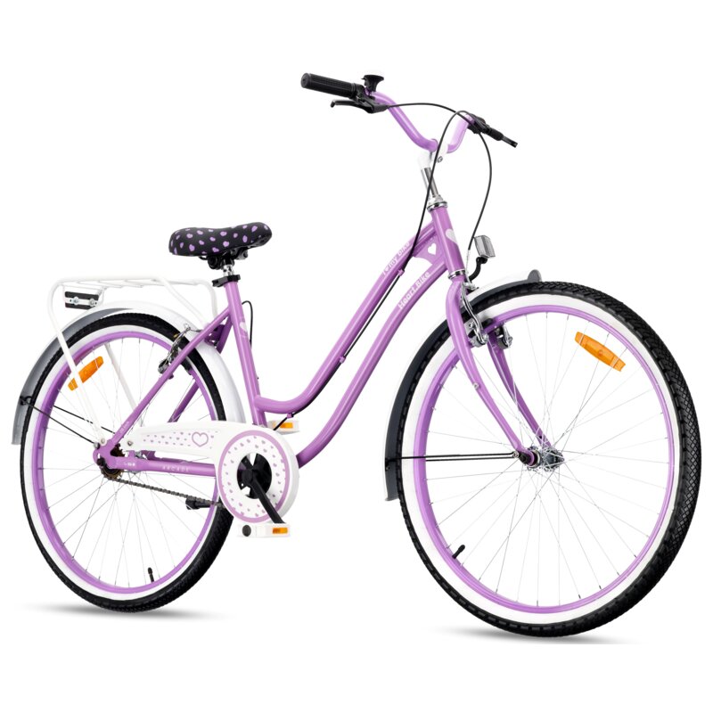 Rower młodzieżowy SUN BABY Heart Bike 26 cali dla dziewczynki Fioletowy