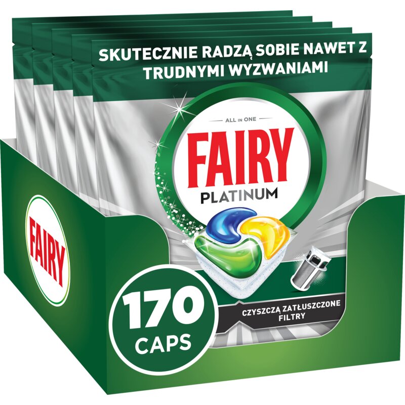 Kapsułki do zmywarki FAIRY Platinum All in One Lemon - 170 szt.