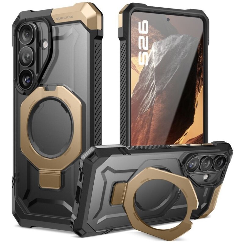 Etui SUPCASE UB Grip Mag MagSafe do Samsung Galaxy S26 Czarno-złoty