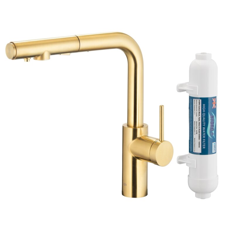 KFA Armatura Duero Pure Basic Pull-Out 6623-112-39 Jasne złoto Stal szlachetna