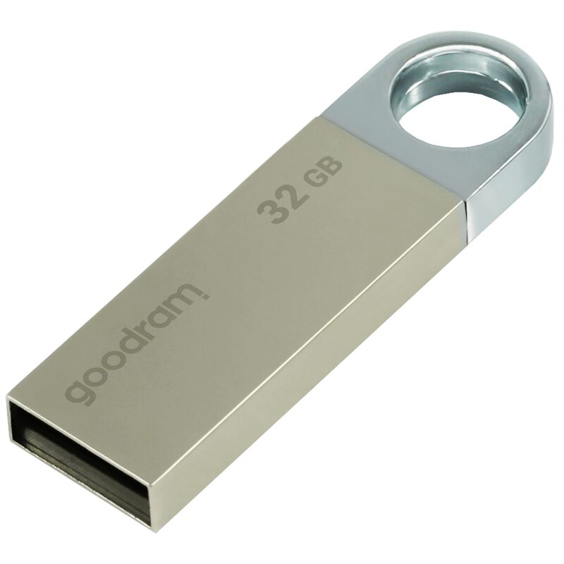 Pendrive GOODRAM UUN2 32GB, USB 2.0, Odczyt 20 Mb/s, Zapis 5 Mb/s Srebrny