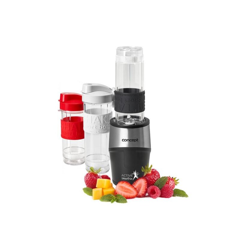 Blender personalny CONCEPT SM-3385 Smoothie Maker Czarny (Sportowy) + 2 bidony w komplecie