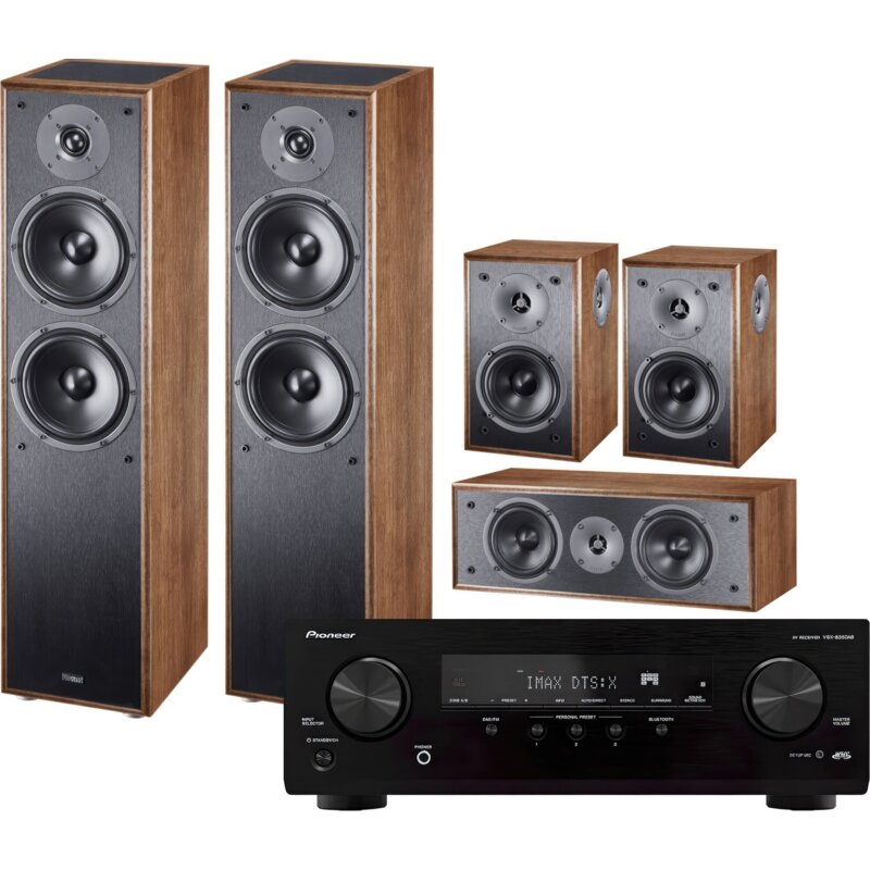 Zestaw Kina Domowego PIONEER VSX-835DAB Czarny 7.2-kanałowy + Kolumny Głośnikowe MAGNAT Monitor S80ATM/S10B/S12C Orzechowe 8K Ultra HD