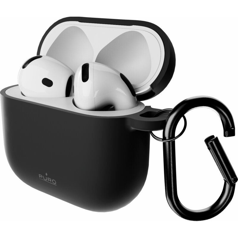 Etui na słuchawki PURO Icon do Apple Airpods 4 Czarny