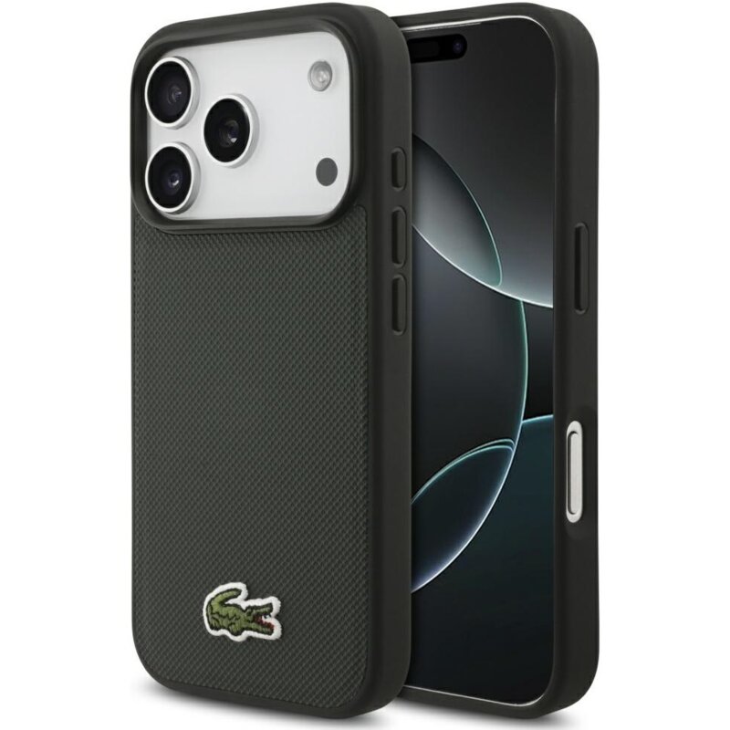 Lacoste Iconic Petit Pique Woven Logo MagSafe do iPhone 17 Pro Max sinople