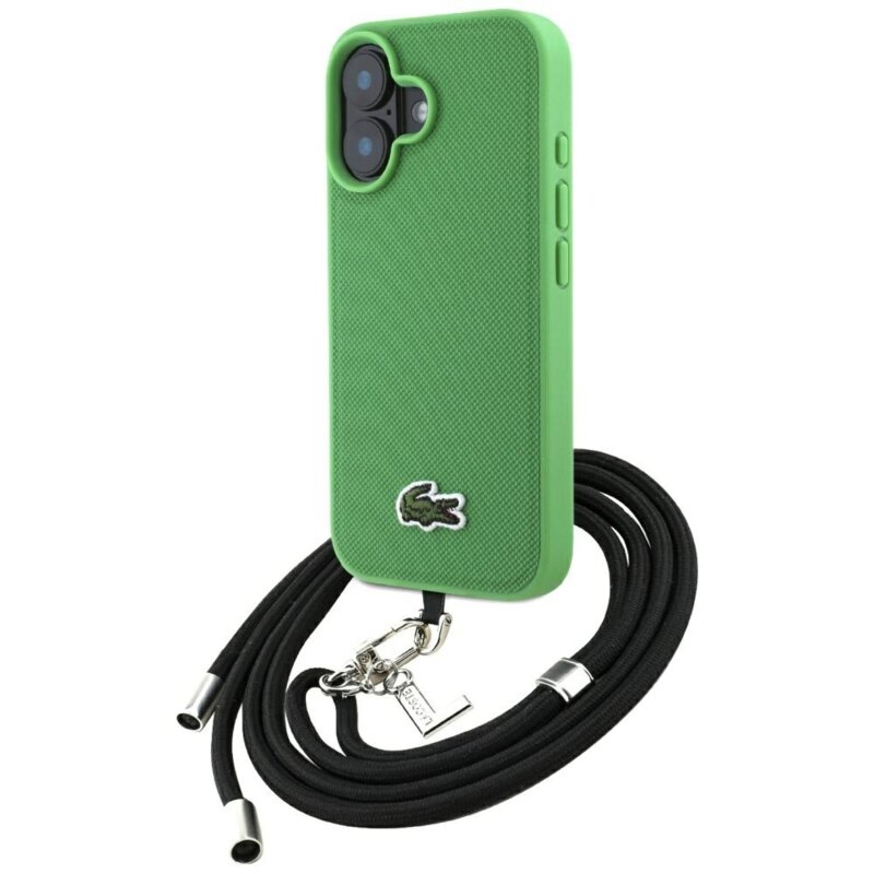 Etui LACOSTE Iconic Petit Pique Crossbody Cord MagSafe do Apple iPhone 16 Zielony