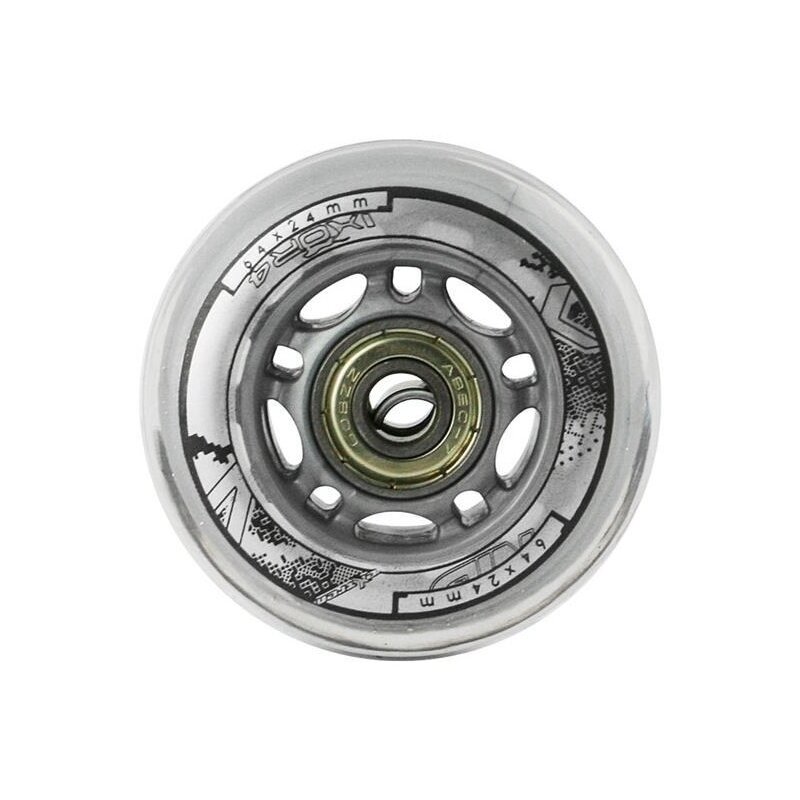 Kółka NILS EXTREME PU 64x24 82A (4 sztuki) + ABEC-7 (8 sztuk)