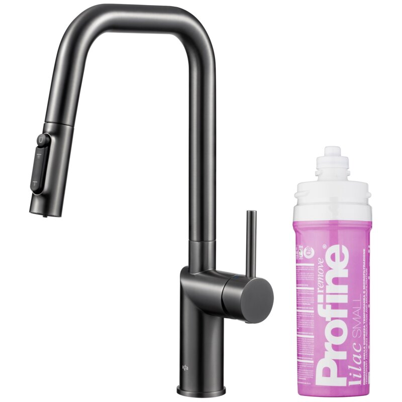 Bateria kuchenna stojąca KFA ARMATURA Duero Pure Style z filtrem Profine Lilac S Szary metaliczny 6623-315-61