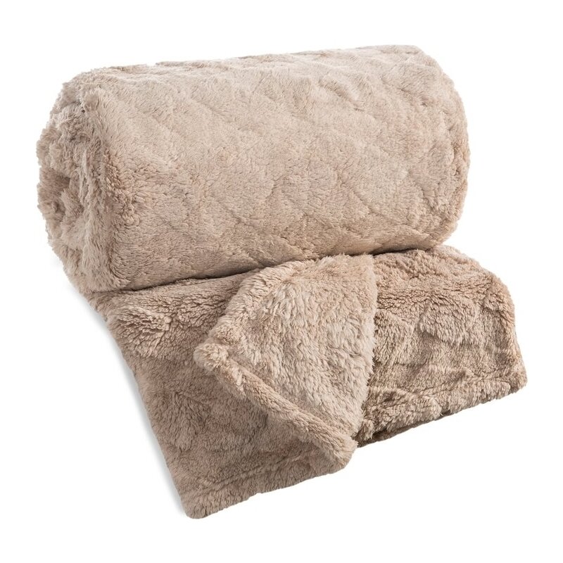 Koc EUROFIRANY D91 Nancy 70 x 160 cm Ciemnobeżowy