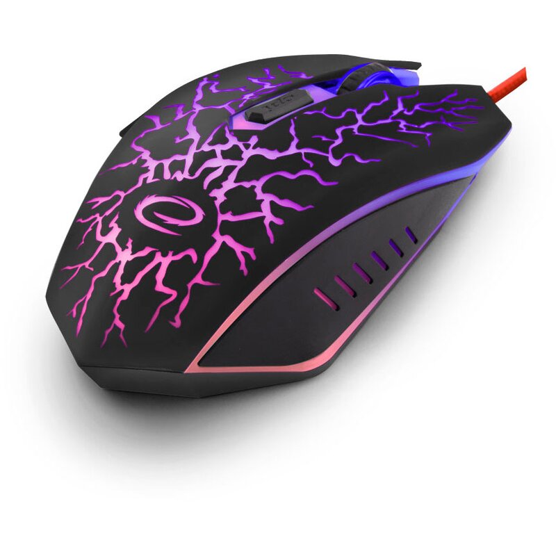 Mysz przewodowa Esperanza optyczna LIGHTNING EGM211R 2400dpi czarna