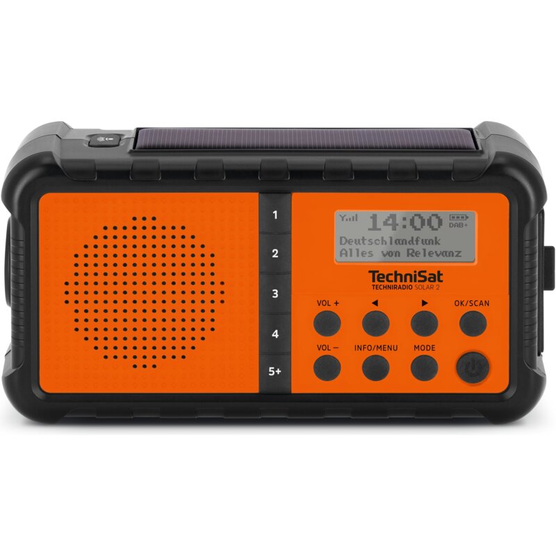 Radio TECHNISAT Techniradio Solar 2 Cyfrowe Przenośne Czarno-pomarańczowy