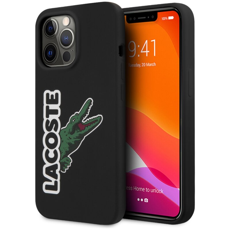 Etui LACOSTE Silicone Head Crocodile do Apple iPhone 13 Pro Max Czarny