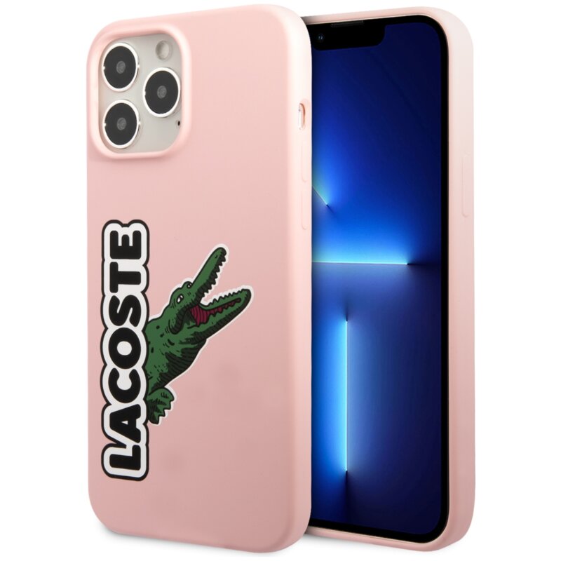 Etui LACOSTE Silicone Head Crocodile do Apple iPhone 13 Pro Max Różowy