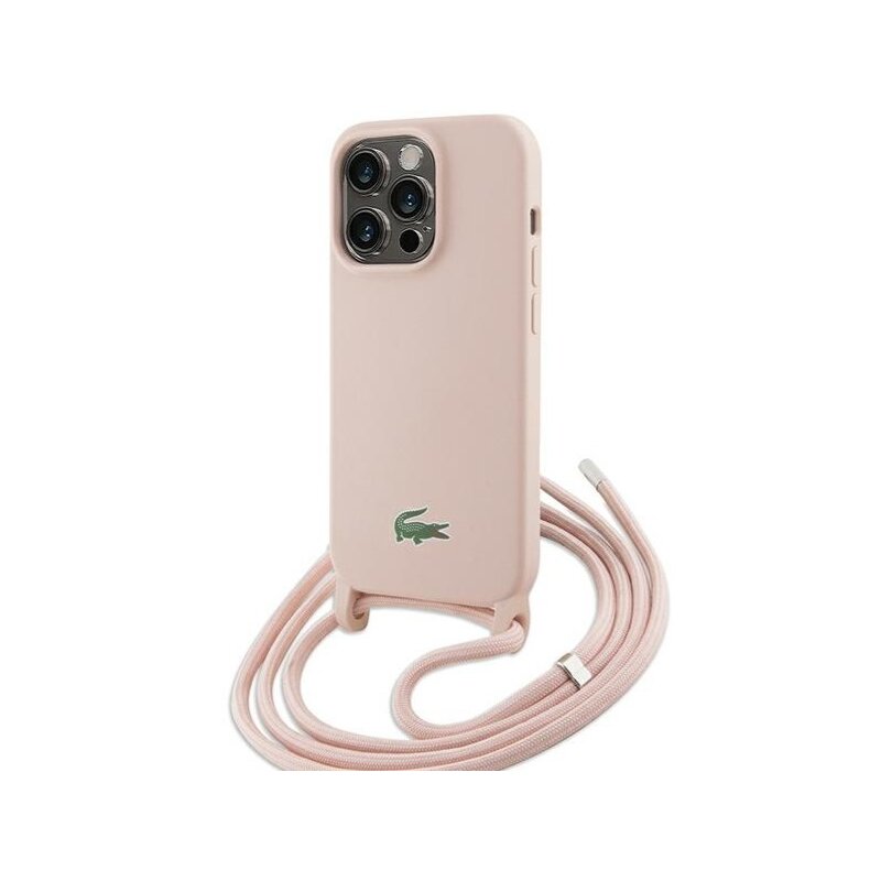 Etui LACOSTE Silicone Cord do Apple iPhone 15 Pro Jasnoróżowy