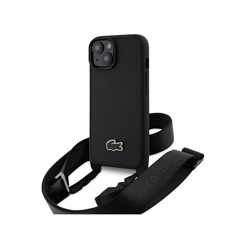 Etui LACOSTE Iconic Petit Pique Crossbody do Apple iPhone 13/14/15 Czarny