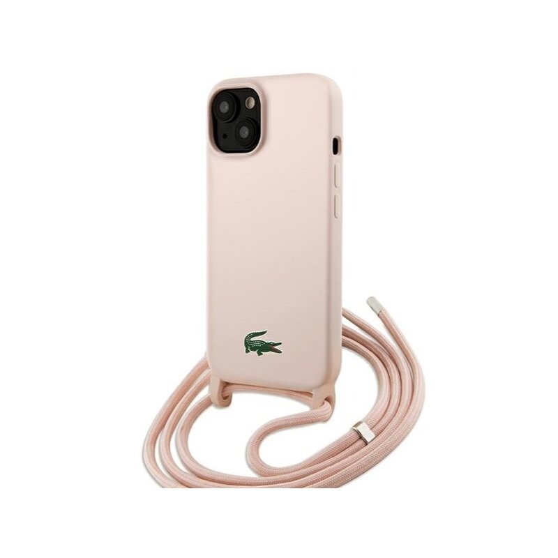 Etui LACOSTE Silicone Cord do Apple iPhone 13/14/15 Jasnoróżowy